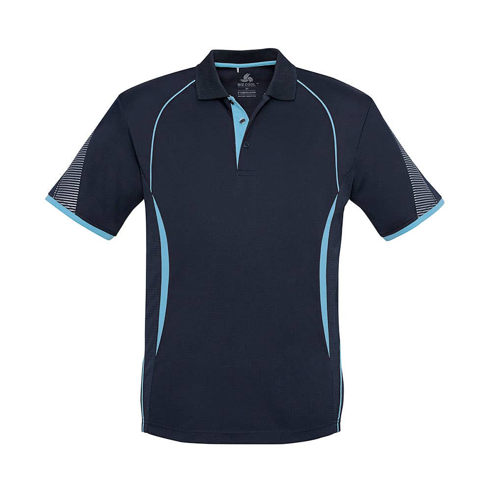 Shirt Polo Kids S/S Polyester Biz Cool Razor Navy/ Sky 5 Biz 504383 P405KS-NAV/SKY-5