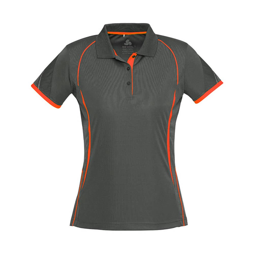 Razor Women's Polo Shirt Grey/Fluro Orange 14_413309_P405LS-GRY/ORA-14