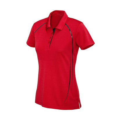 Shirt Polo Womens S/S Polyester Biz Cool Cyber Red/Silver 10 Biz 522029 P604LS-RED/SIL-10