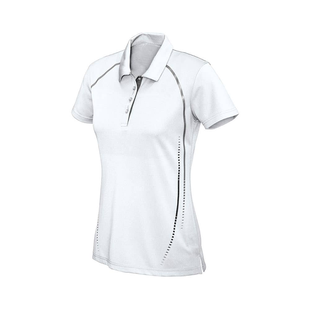 Cyber Ladies Polo White/Silver - 10 36018118 P604LS-WHT/SLV-10