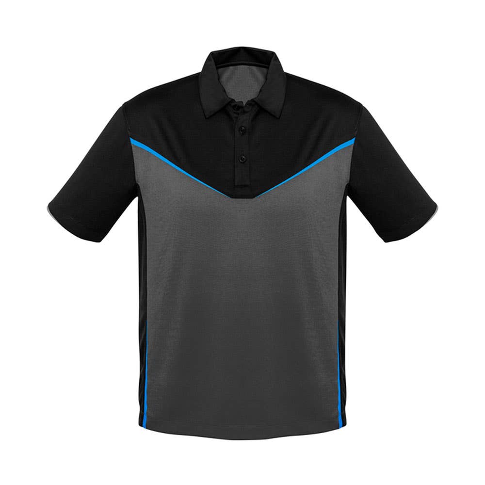 Shirt Polo S/S Polyester Biz Cool Victory Black/Ash/Cyan XL Biz 291675 P606MS-BLK/ASH/CYN-XL