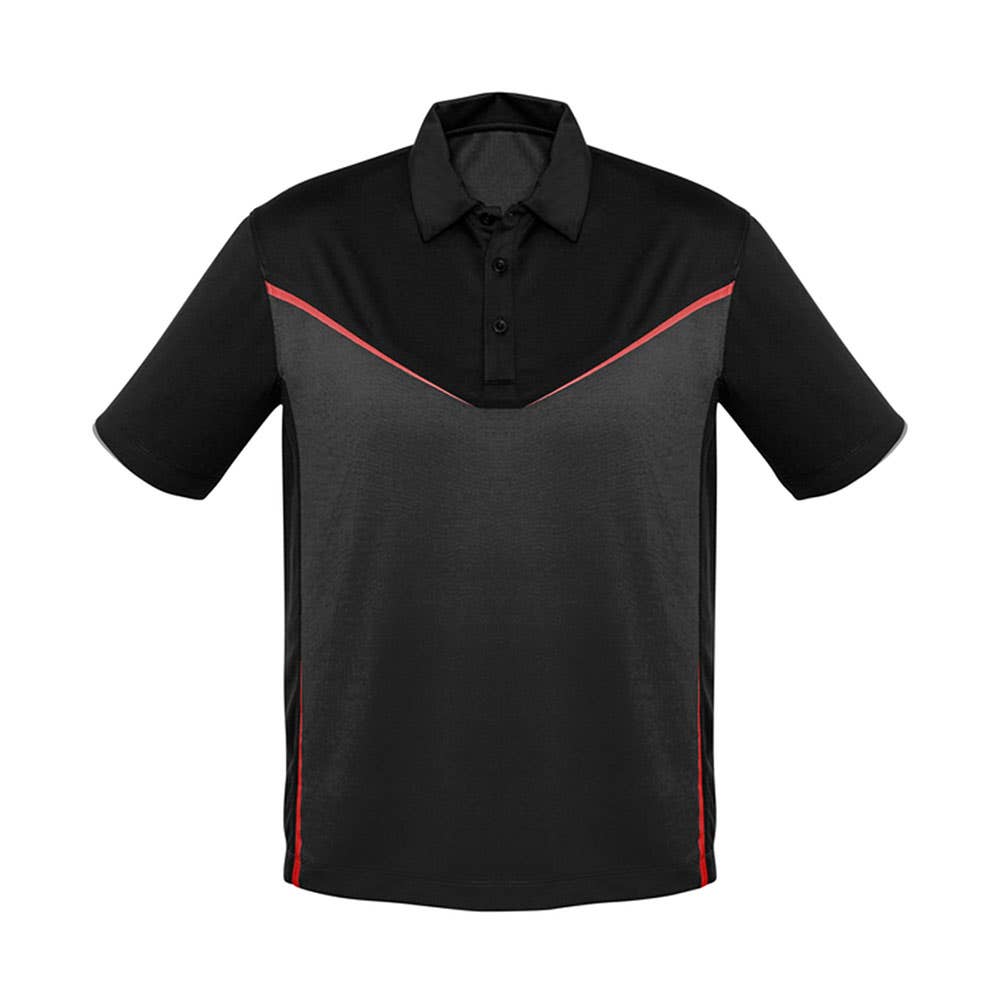 MENS VICTORY POLO 495154 P606MS-BLK/GREY/RED-S