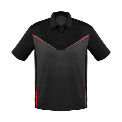 MENS VICTORY POLO 495154 P606MS-BLK/GREY/RED-S