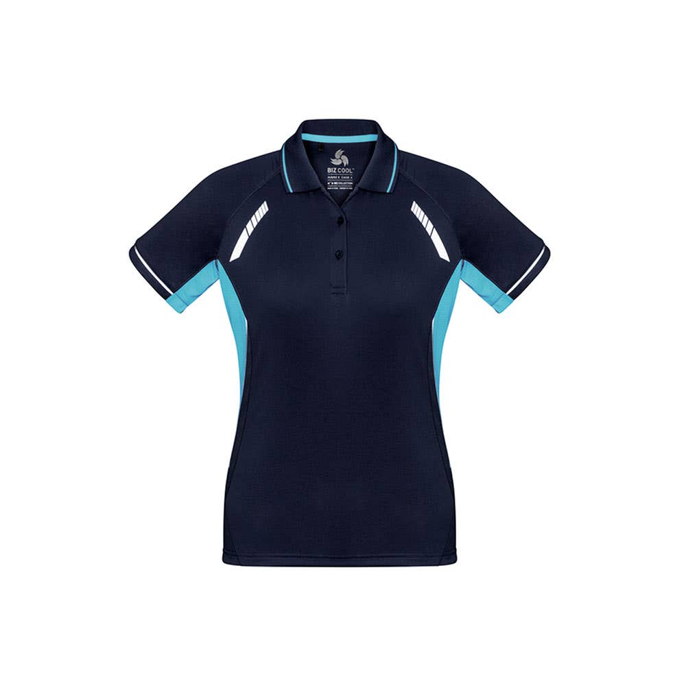 Shirt Polo Womens S/S Micro Poly Biz Cool Renegade Navy/White/Silver 12 Biz 481795_481795_P700LS-NAV/SKY/SIL