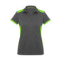 Shirt Polo Womens S/S Polyester Rival Grey / Fluro Lime 12 Biz 413262 P705LS-GRY/LIM-12