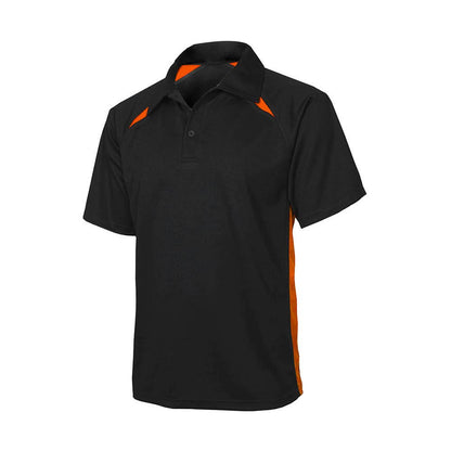 Shirt Polo S/S Polyester Biz Cool Splice Black/Orange 2XL Biz 79905704 P7700-BLK/ORA-2XL