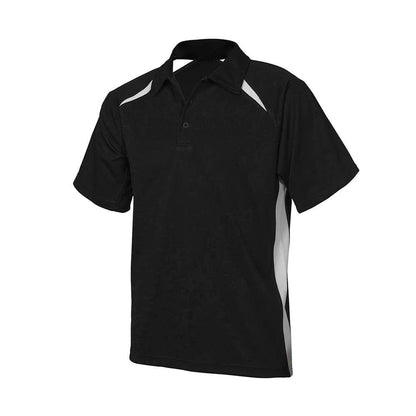 Shirt Polo S/S Polyester Biz Cool Splice Black/White 2XL Biz 298603 P7700-BLK/WHT-2XL