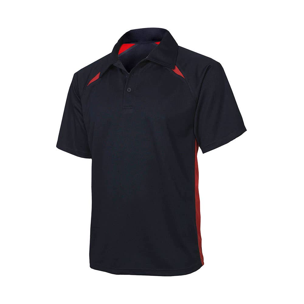 Shirt Polo S/S Polyester Biz Cool Splice Navy/Red Small Biz 79905708 P7700-NAV/RED-S