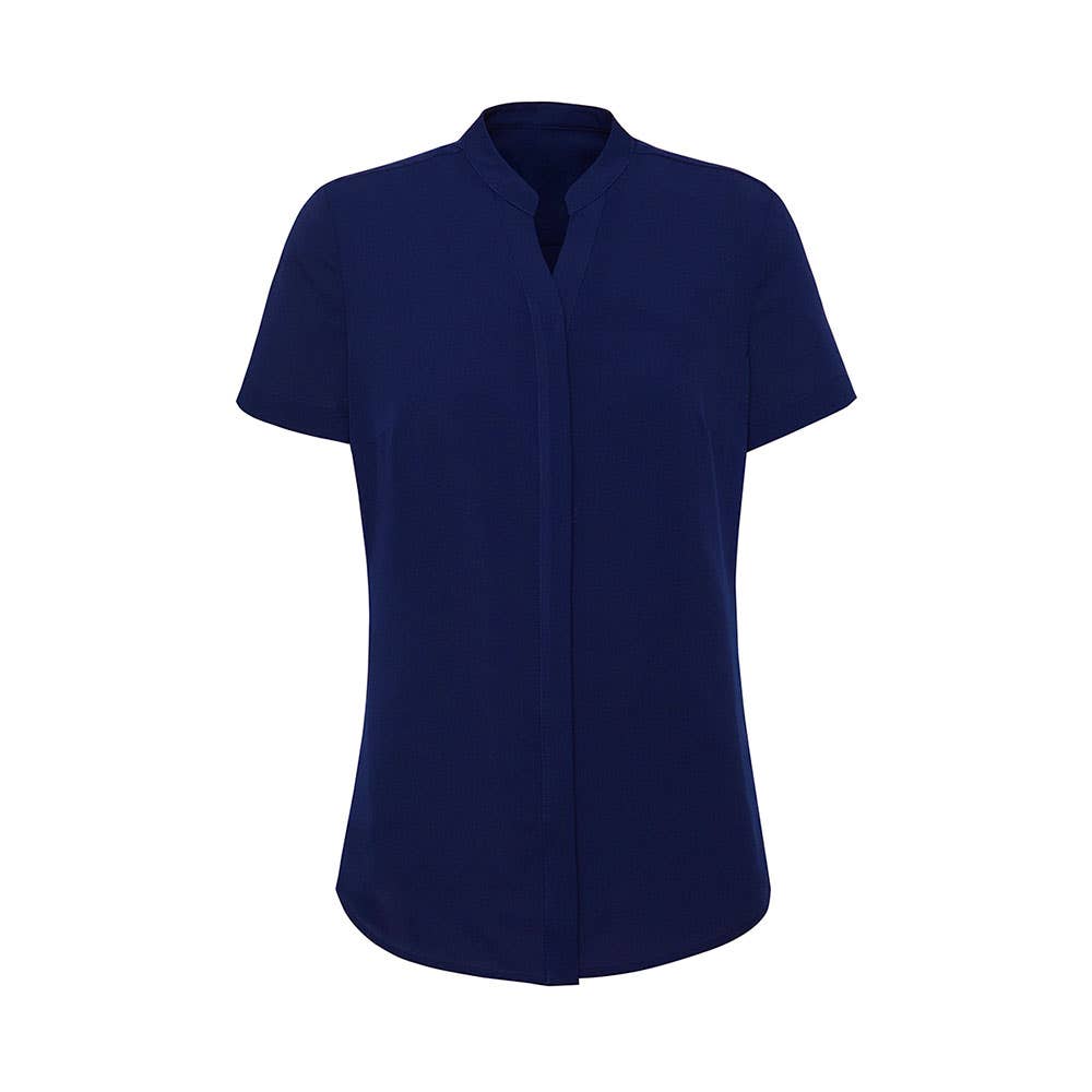 Juliette Womens Plain Short Sleeve Blouse Navy 10 RB977LS Biz 534989 RB977LS-NAV-10