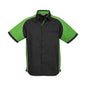 Shirt S/S Poly Cotton Nitro Black/Green/White Large Biz 483348 S10112-L-BLK/GRN/WHT