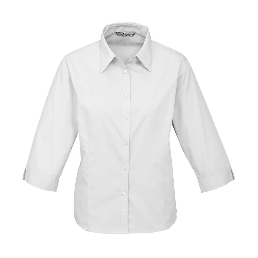 Ladies Base White Size 10 3/4 Sleeve Shirt 65% Polyester 35%cotton_489835_S10521-10-WHITE