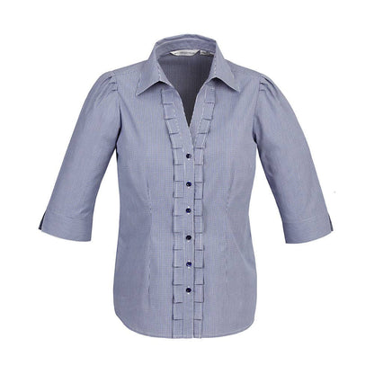 Shirt Womens 3/4 Sleeve Poly Cotton Edge Blue 10 Biz 244520 S267LT-BLU-10