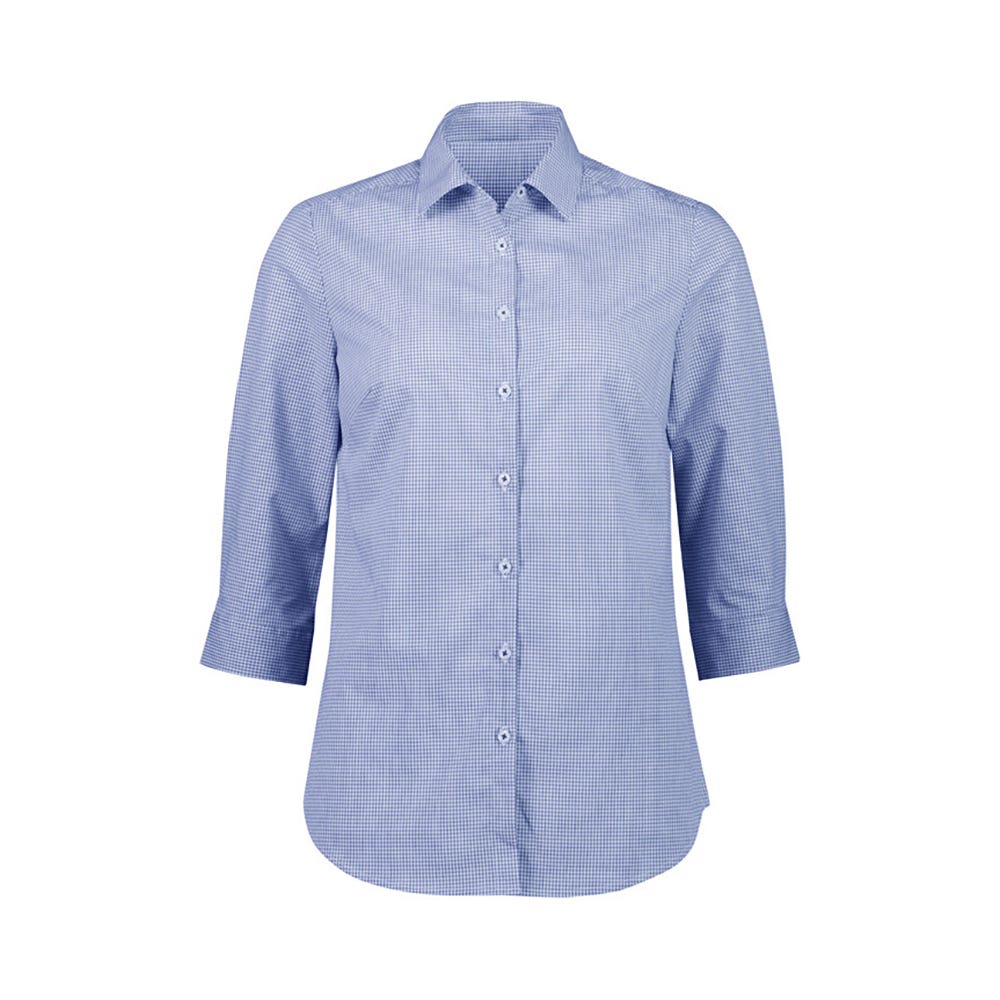 Ladies Bristol 3/4 Sleeve Shirt - White/Navy - Sz.10 578845 S338LT/WHT-NVY/10