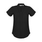 Shirt Blouse Womens S/S Stretch Poly Madison Black 10 Biz_413902_S628LS-BLK-10