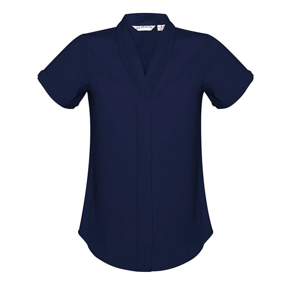 S628LS Madison Women's Short Sleeve Corporate Shirt Brisbane ALHP Logo_HUTS628LSALHPB