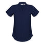 S628LS Madison Women's Short Sleeve Corporate Shirt Brisbane ALHP Logo_HUTS628LSALHPB