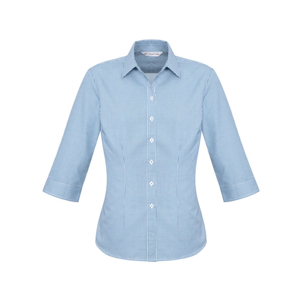 Shirt 3/4 Poly Cotton Womens Ellison Blue  14 S716LT-BLU-14 40023037 S716LT-BLU-14