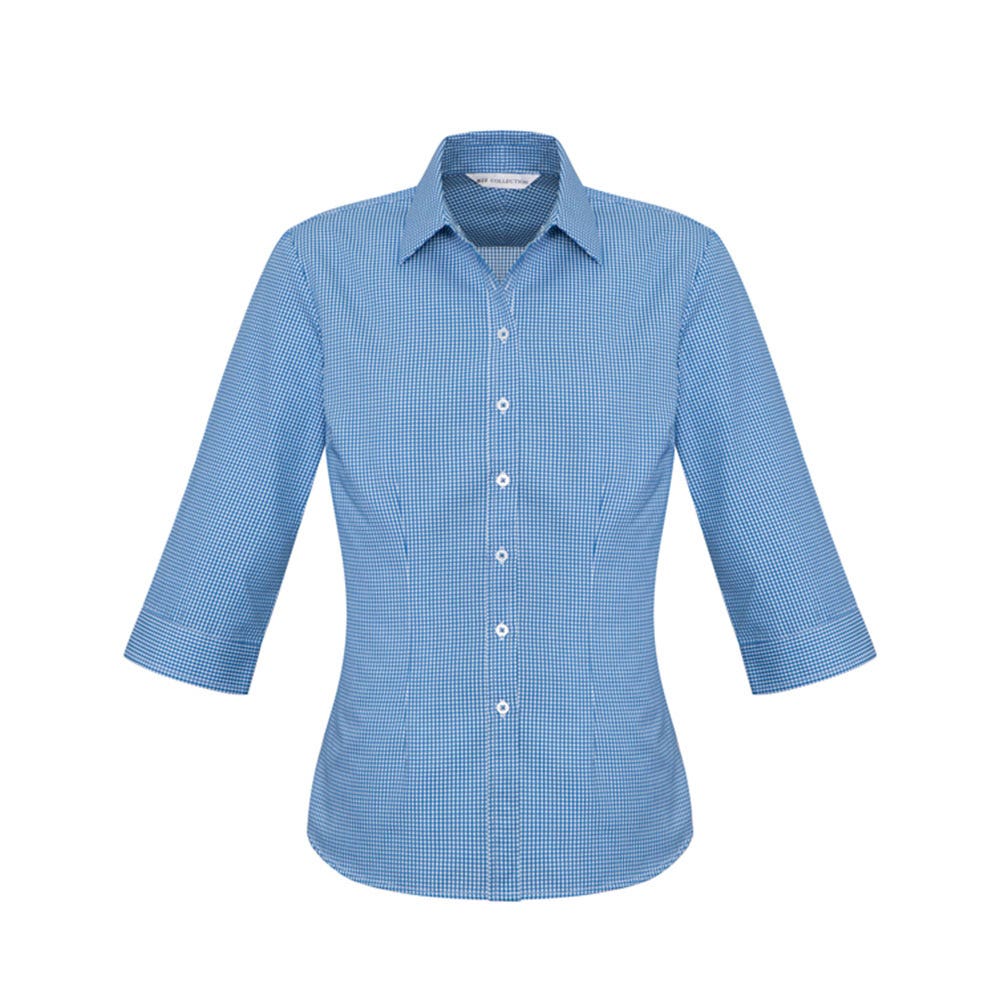 Shirt Womens 3/4 Sleeve Poly Cotton Rich Ellison French Blue 24 Biz 432105 S716LT-FRNBLU-24