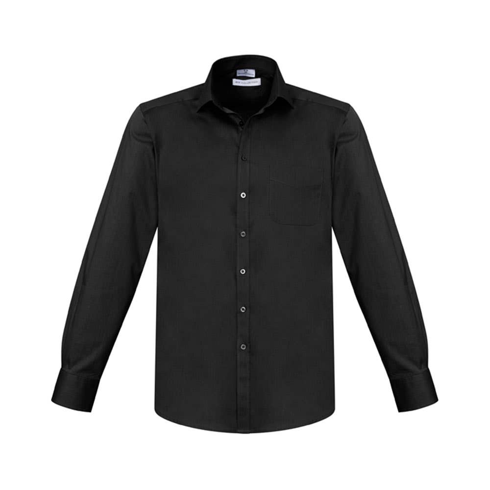 Shirt L/S Cotton Poly Elastane Monaco Black 2XL Biz BAE Logo 50106141 BAE S770ML-BLK-2XL