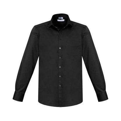 Shirt L/S Cotton Poly Elastane Monaco Black 2XL Biz BAE Logo 50106141 BAE S770ML-BLK-2XL