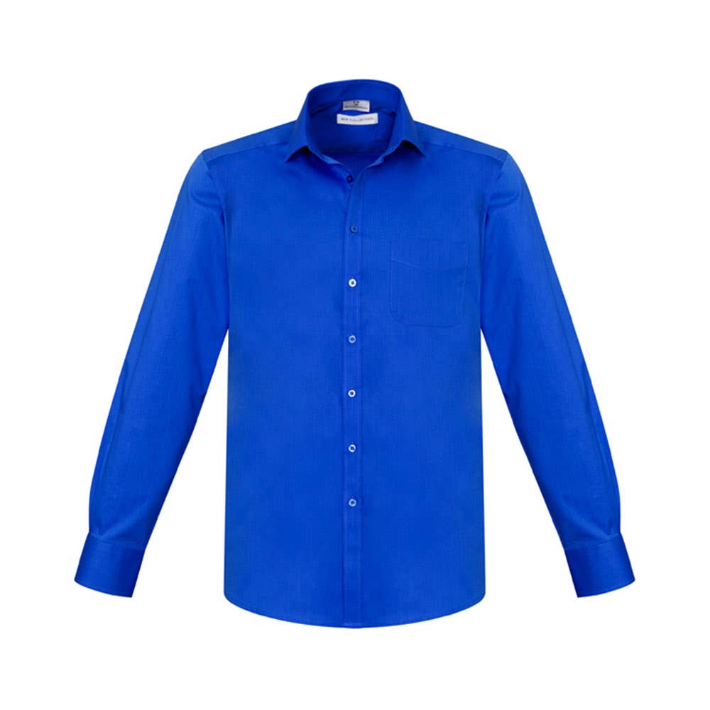 Shirt L/S Cotton Poly Elastane Monaco Electric Blue 2XL Biz BAE Logo 50106150 BAE S770ML-E/BLU-2XL