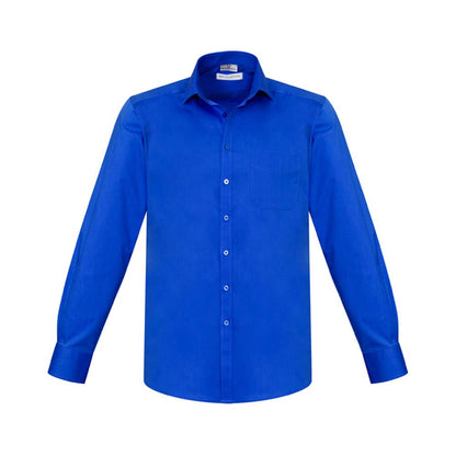 Shirt L/S Cotton Poly Elastane Monaco Electric Blue 2XL Biz BAE Logo 50106150 BAE S770ML-E/BLU-2XL