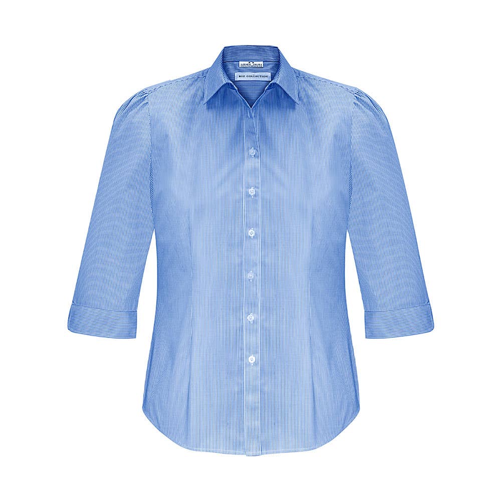 Ladies Euro 3/4 Sleeve Shirt-Blue-10 36021171 S812LT-BLU-10