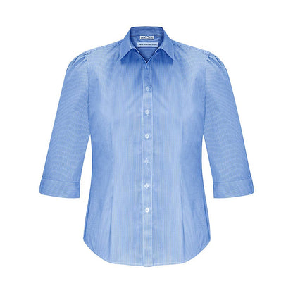 Ladies Euro 3/4 Sleeve Shirt-Blue-10 36021171 S812LT-BLU-10