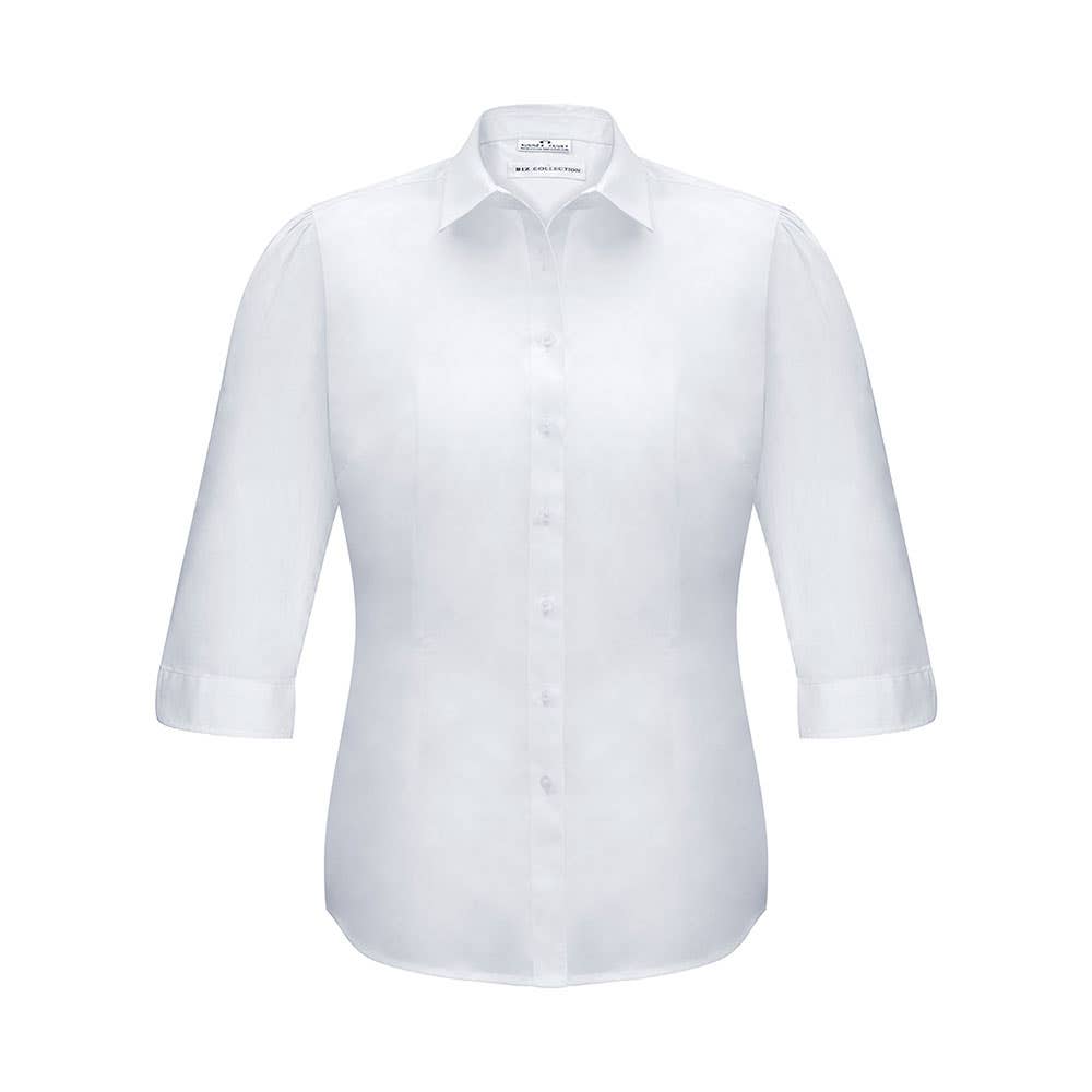 LADIES EURO 3/4 SL. SHIRT-WHITE-10 36021179 S812LT-WHT-10