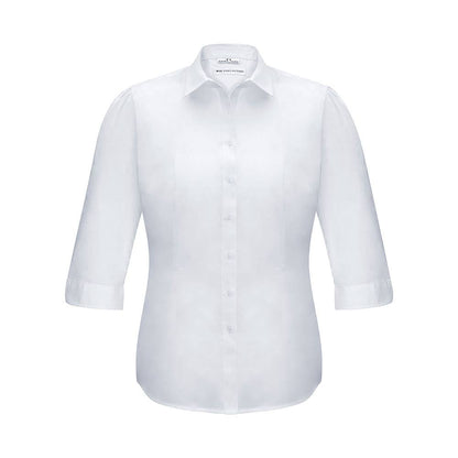 LADIES EURO 3/4 SL. SHIRT-WHITE-10 36021179 S812LT-WHT-10