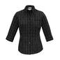 Shirt Ladies 3/4 Sleeve Harper Black/silver 10 Biz 416847 S820LT-BLK/SLV-10