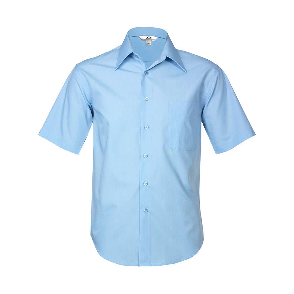 Shirt S/S Poly Cotton Poplin Metro Sky Large Biz 79905776 SH715-SKY-L