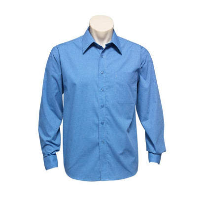 SH816 Long Sleeve Corporate Shirt Micro Check Brisbane ALHP Logo_BIZSH816ALHPB