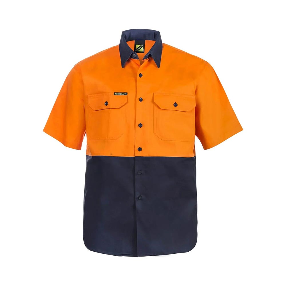 Shirt HiVis S/S C/D  2XL Orange/Navy WS3023 40073949 WS3023