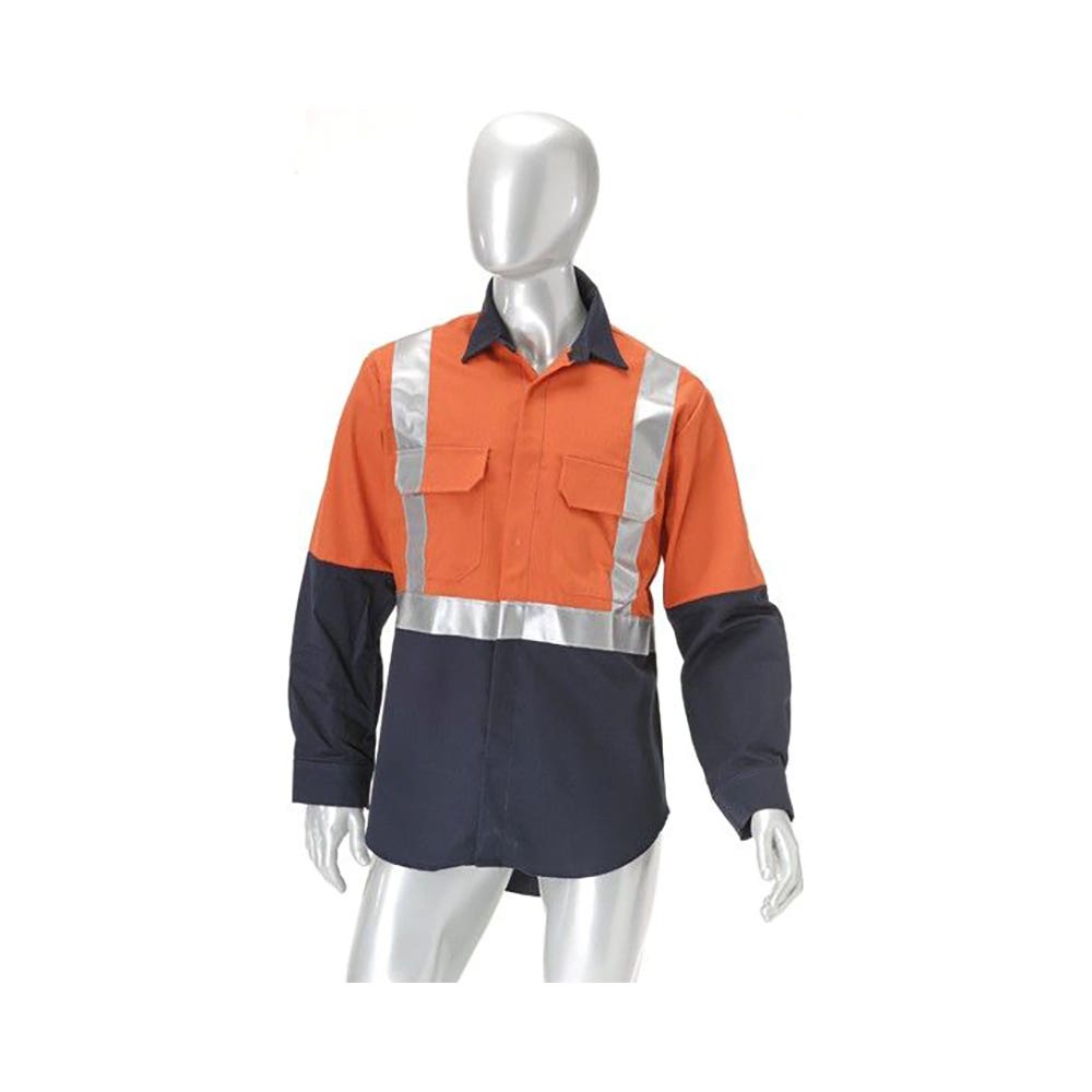 Shirt Indura Ultrasoft FR 'H' Tape Tuffa 2XL OR/NA 40029564 SHTLL83-OR/NA-2XL