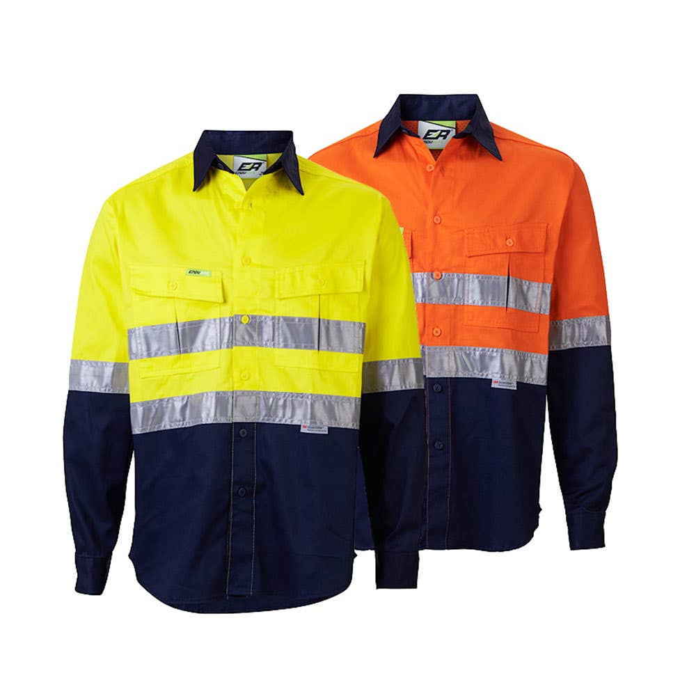 Hi-Vis Long Sleeve Shirt Taped Lightweight Two-Tone 125gsm_M2
