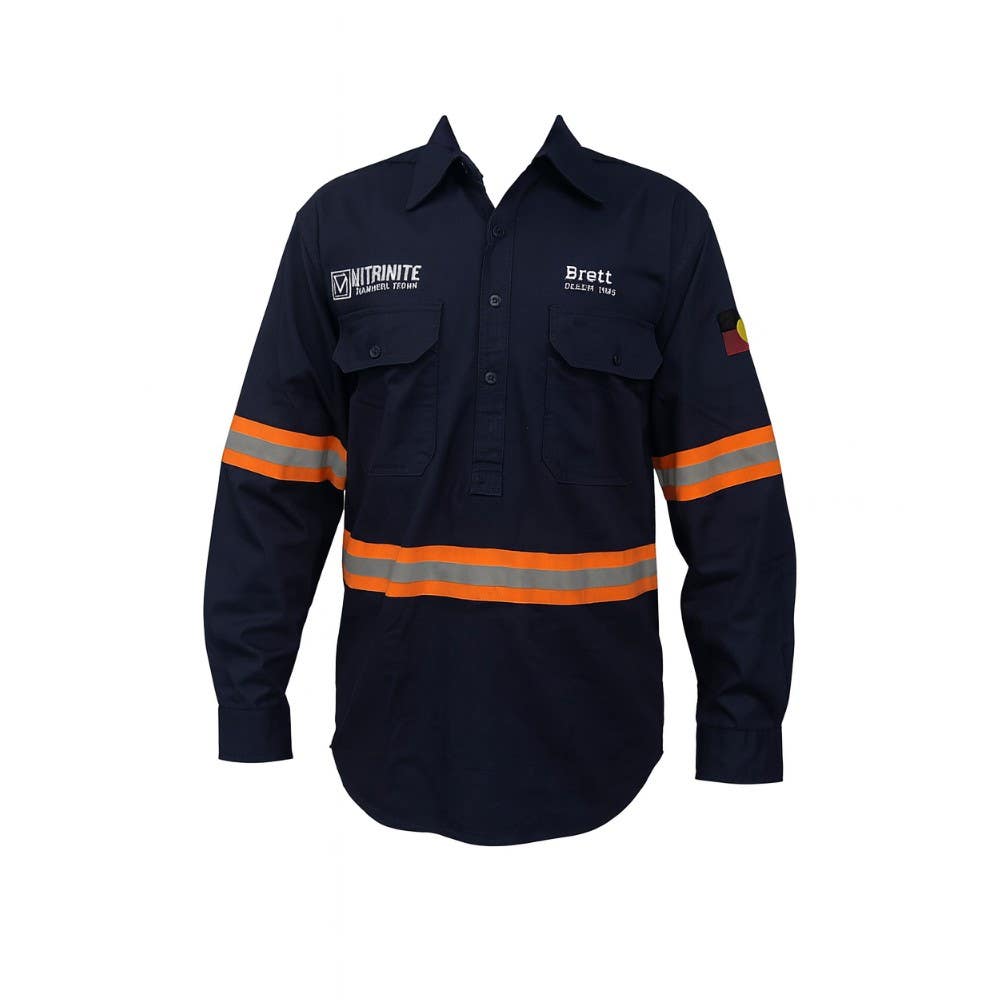 Vitrinite Navy Ladies Mine Shirt O/S/O - 10 37100538 VUW11629TO-NAV-10