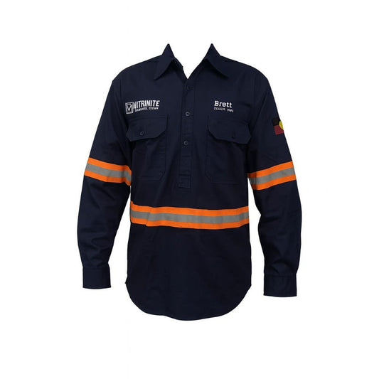 Vitrinite Navy Ladies Mine Shirt O/S/O - 10 37100538 VUW11629TO-NAV-10