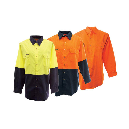 WF595 Hi-Vis Long Sleeve Shirt 155gsm WF595