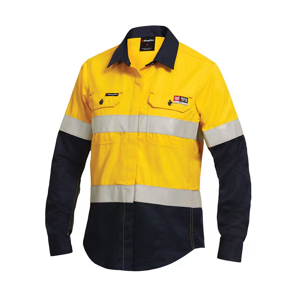 K84002 ShieldTec Ladies FR PPE2 Tape 165gsm Shirt + BSL Logo_BSLK84002