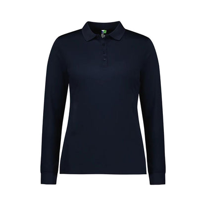 P206LL Action Polo Long Sleeve Womens Shirt Meeka Metals_MEEKP206LL