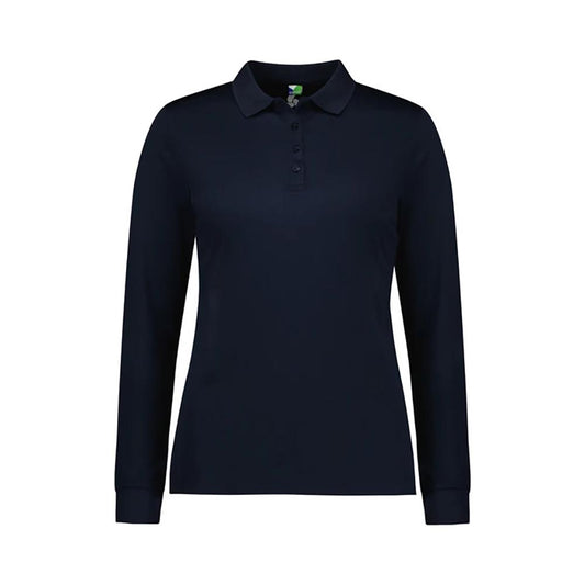 P206LL Action Polo Long Sleeve Womens Shirt Meeka Metals_MEEKP206LL