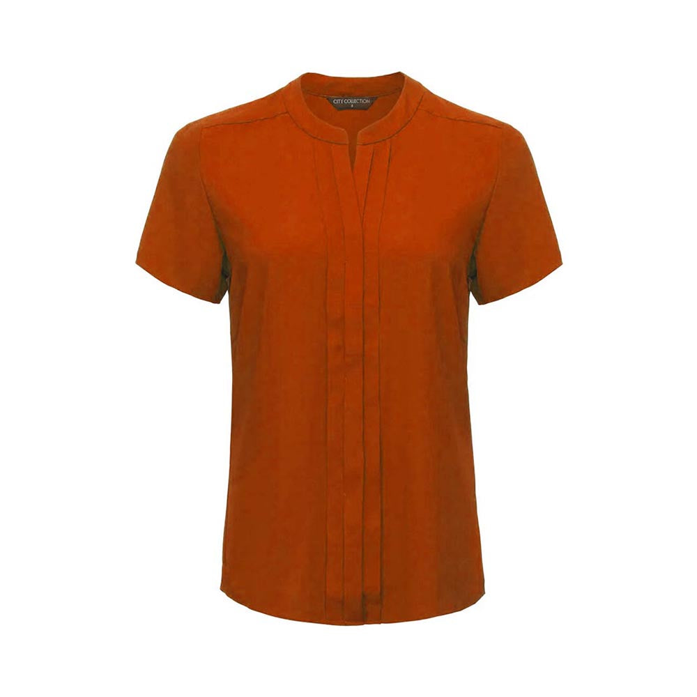 Shirt Womens Envy S/S Poly Tangerine 10 City Collection_40082765_2288-TANG-10