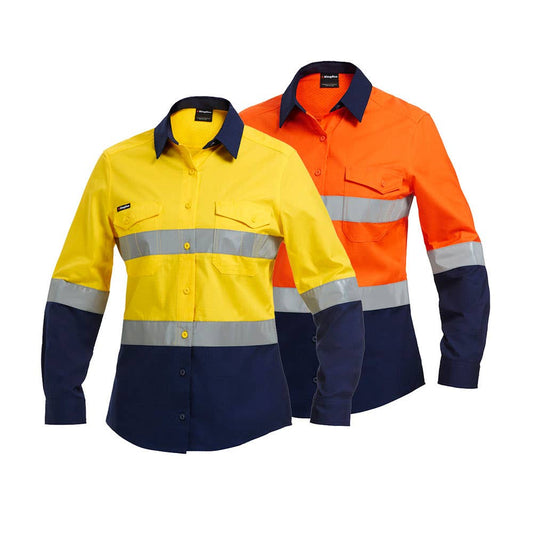 K44544 Ladies Workcool 2 Taped Shirt King Gee NOBK44544