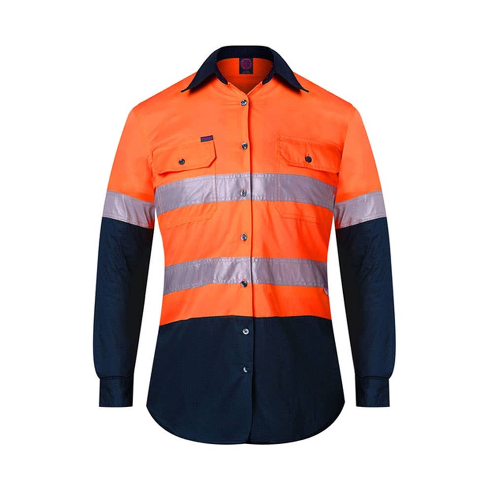 RM208V2R Women's Hi-Vis Long Sleeve Taped Shirt 145gsm_RM208V2R