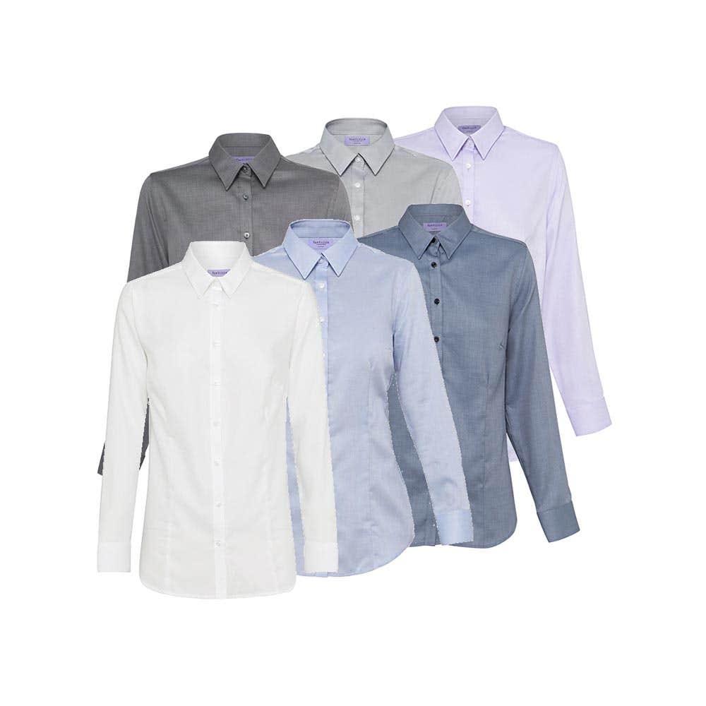 AWL103 Women's Long Sleeve Shirt Classic Fit Herringbone Electrolux ELEVHAWL103