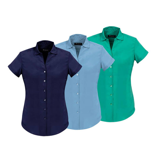 Shirt Womens Short Sleeve Solanda Plain 40412 Biz Corporates BIZ40412