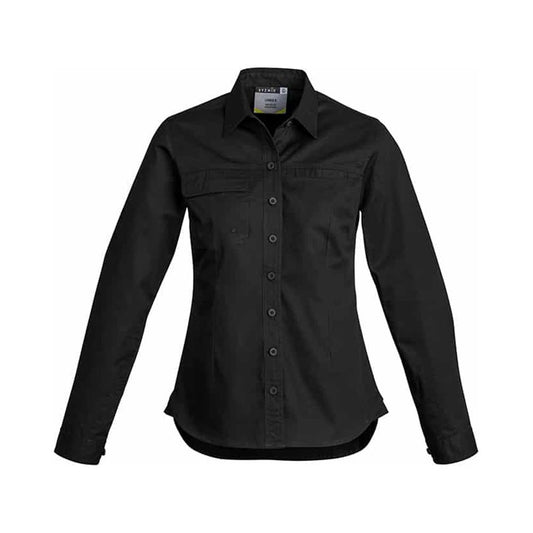 Shirt Womens Tradie L/S Cotton 145gsm Black 10 Syzmik Workwear_40076681_ZWL121-BLK-10