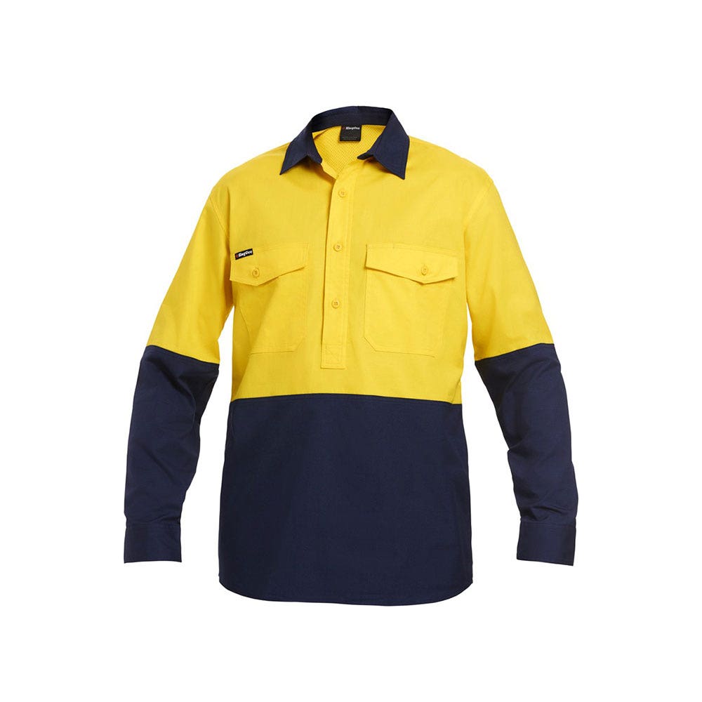 K54876 Workcool 2 Hi-Vis Long Sleeve Shirt Two-Tone Closed Front 145gsm K54876