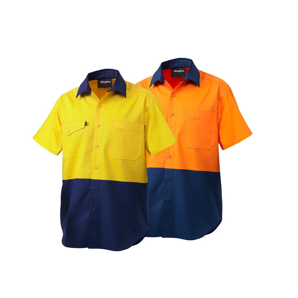 K54875 Workcool 2 Hi-Vis Short Sleeve Shirt Two-Tone 145gsm K54875